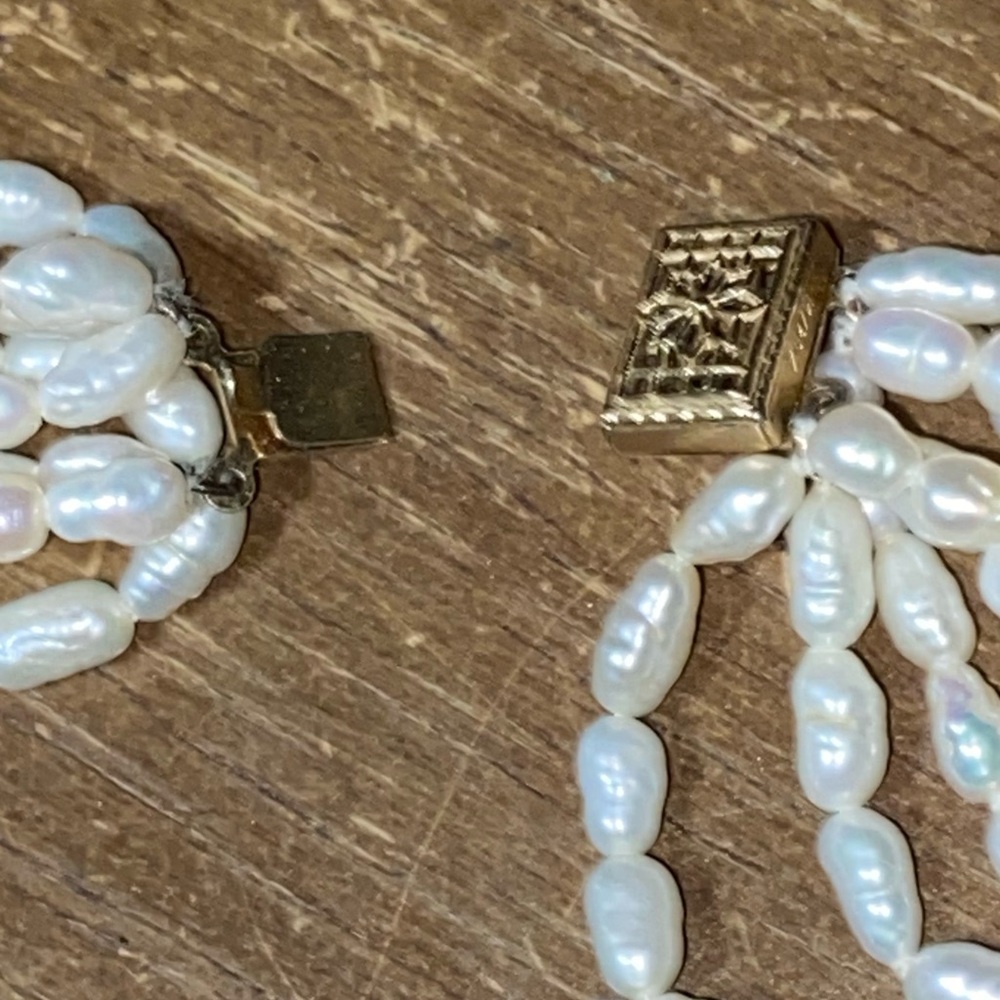 Vintage natural Pearl and black hematite necklace with original - Picture 5 of 9